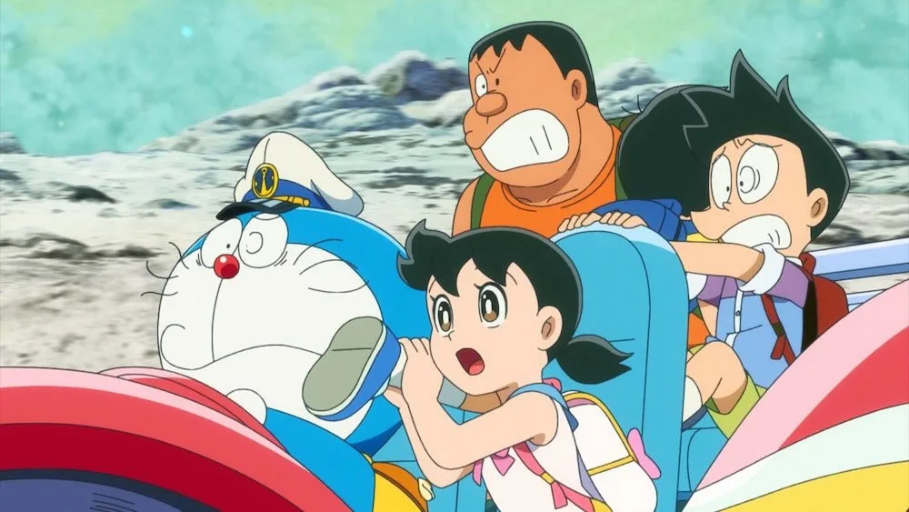 phân cảnh nhóm bạn doraemon và nobita gặp nguy trong phim Doraemon: Nobita và lâu đài dưới đáy biển