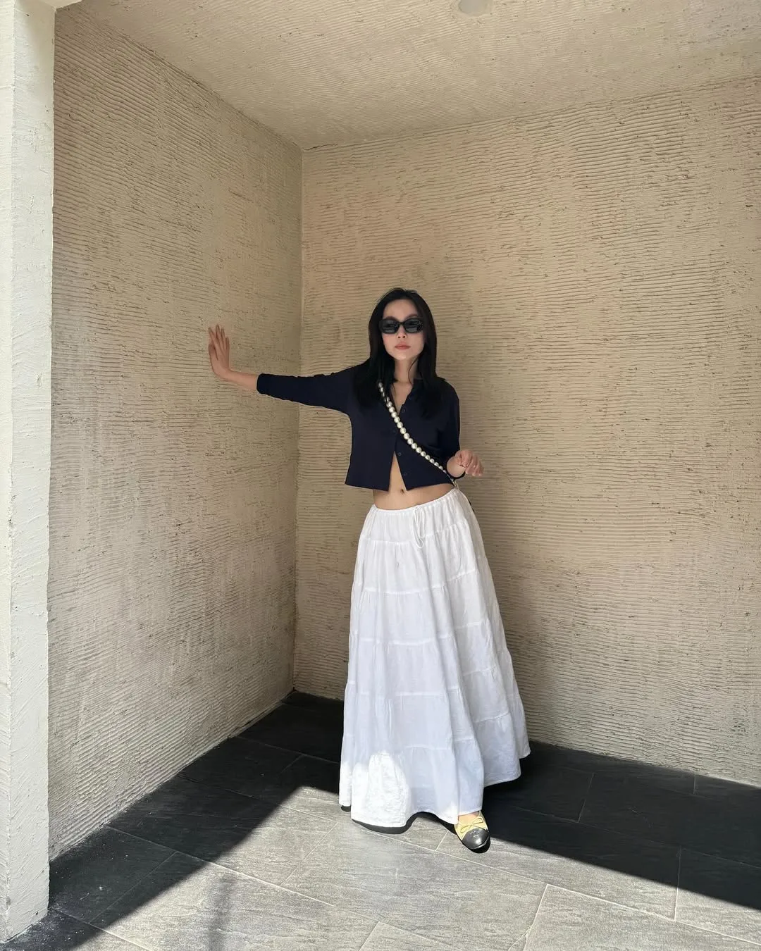 lehatruc croptop xanh navy