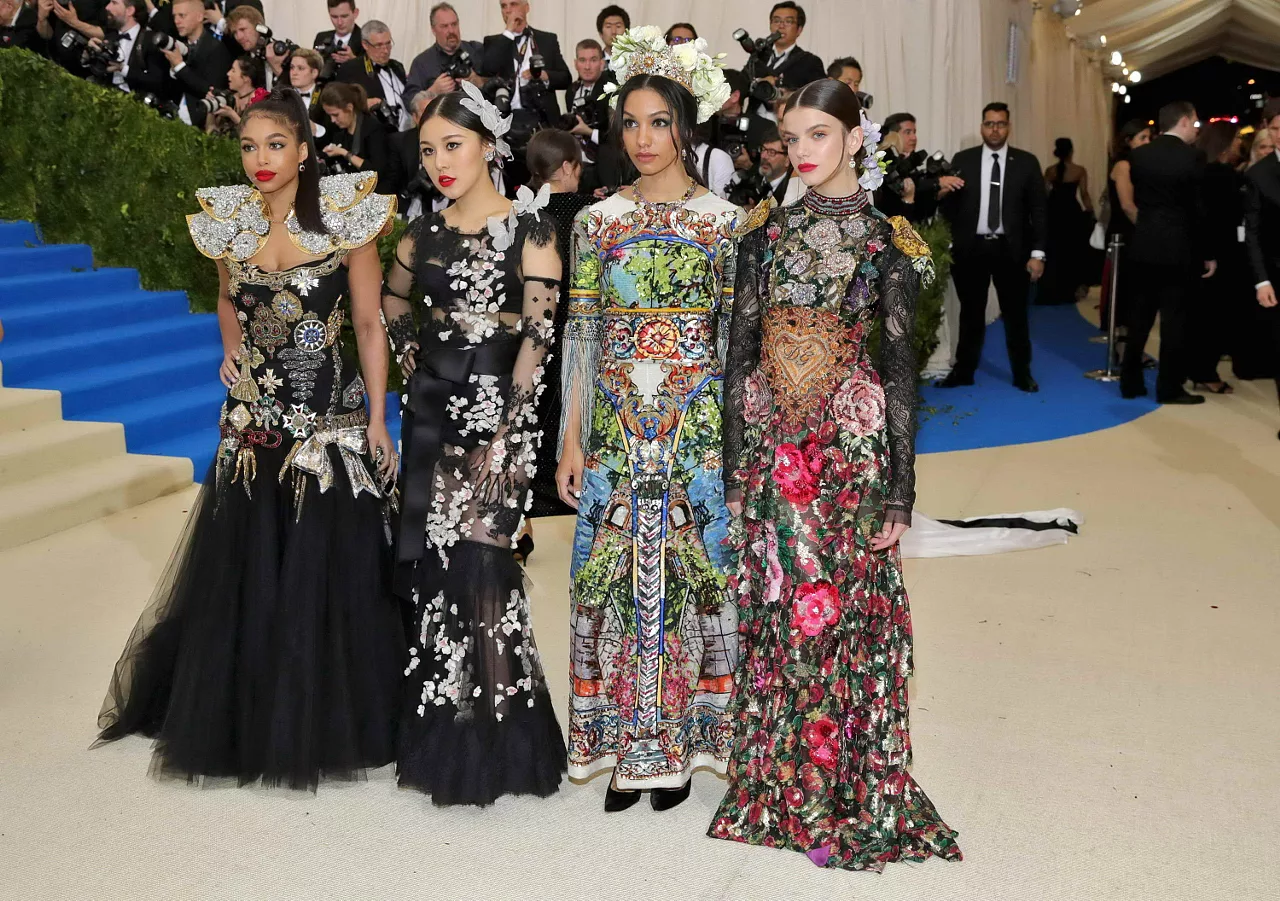 Lori Harvey Natasha Lau Corinne Foxx Sonia Ben Ammar_2017 MET Gala_May 1 2017