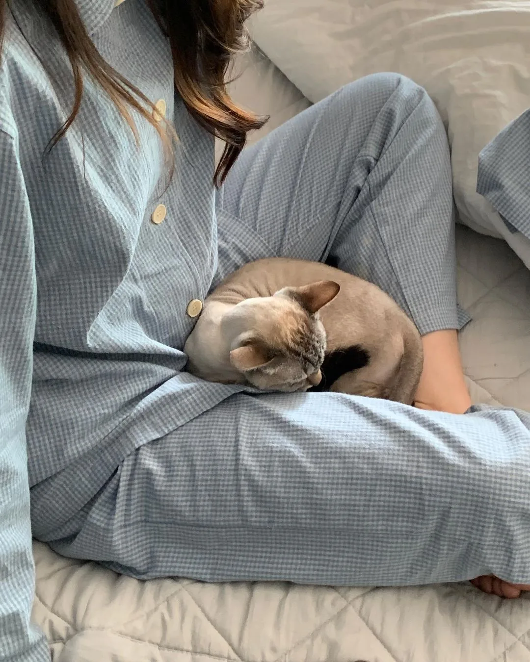 pyjama màu xanh dương