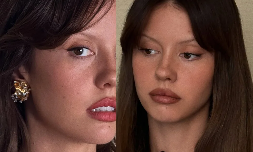 Mia Goth trang điểm tông trầm