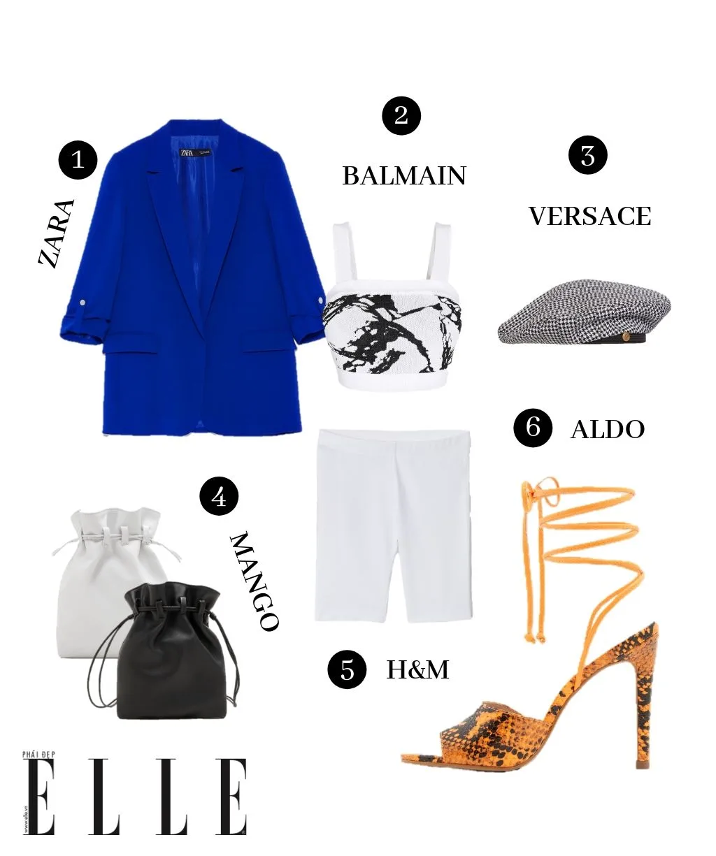 elle style calendar giày cao gót màu cam mũ beret