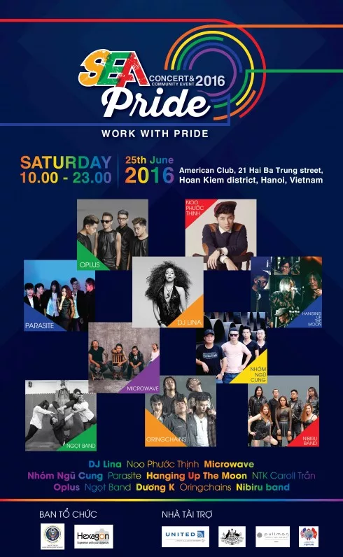 Lễ hội âm nhạc Sea Pride 2016 là một trong chuỗi hoạt động để kỷ niệm 21 quan hệ Việt - Mỹ.