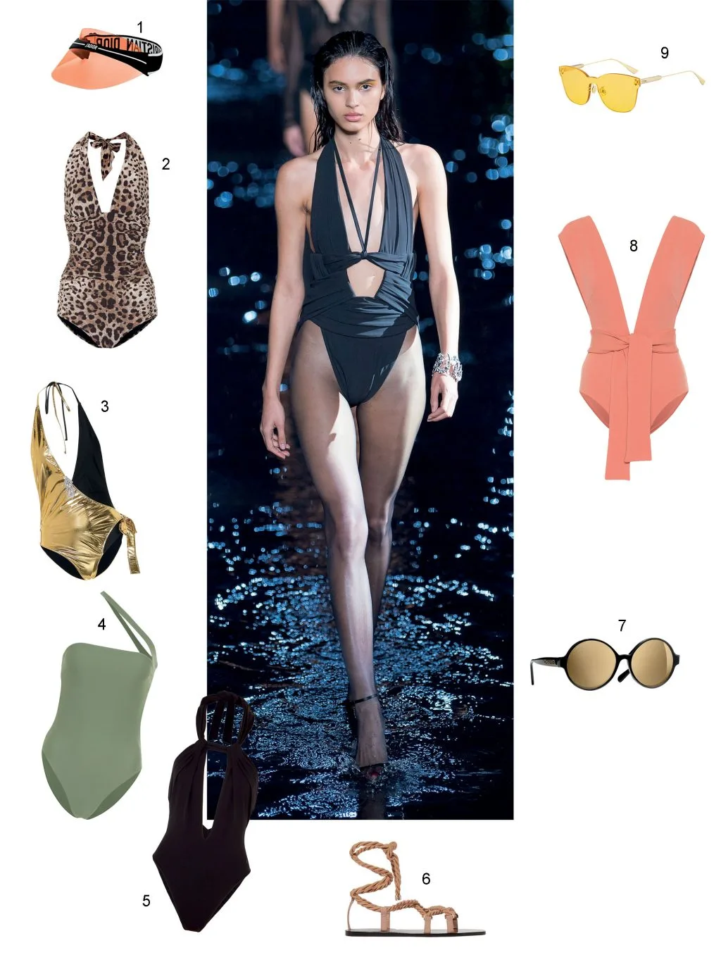 áo tắm 4 xu hướng đồ bơi - takini cut out gợi cảm của Saint Laurent