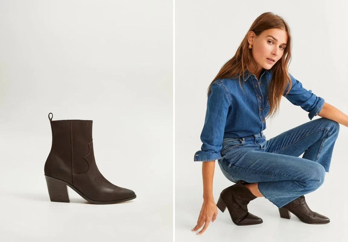 giày Mango - cách phối đồ cùng jeans ống rộng