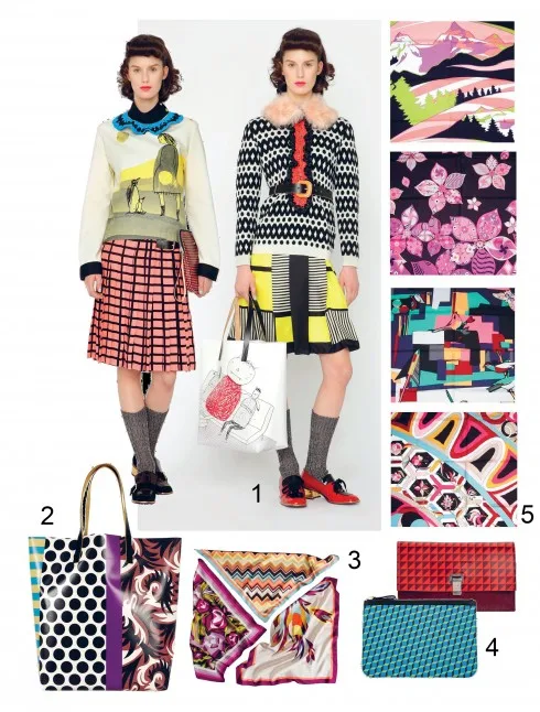 1.Marni - 2.Marni - 3.Missoni - 4.Pierre Hardy - 5.Emilio Pucci