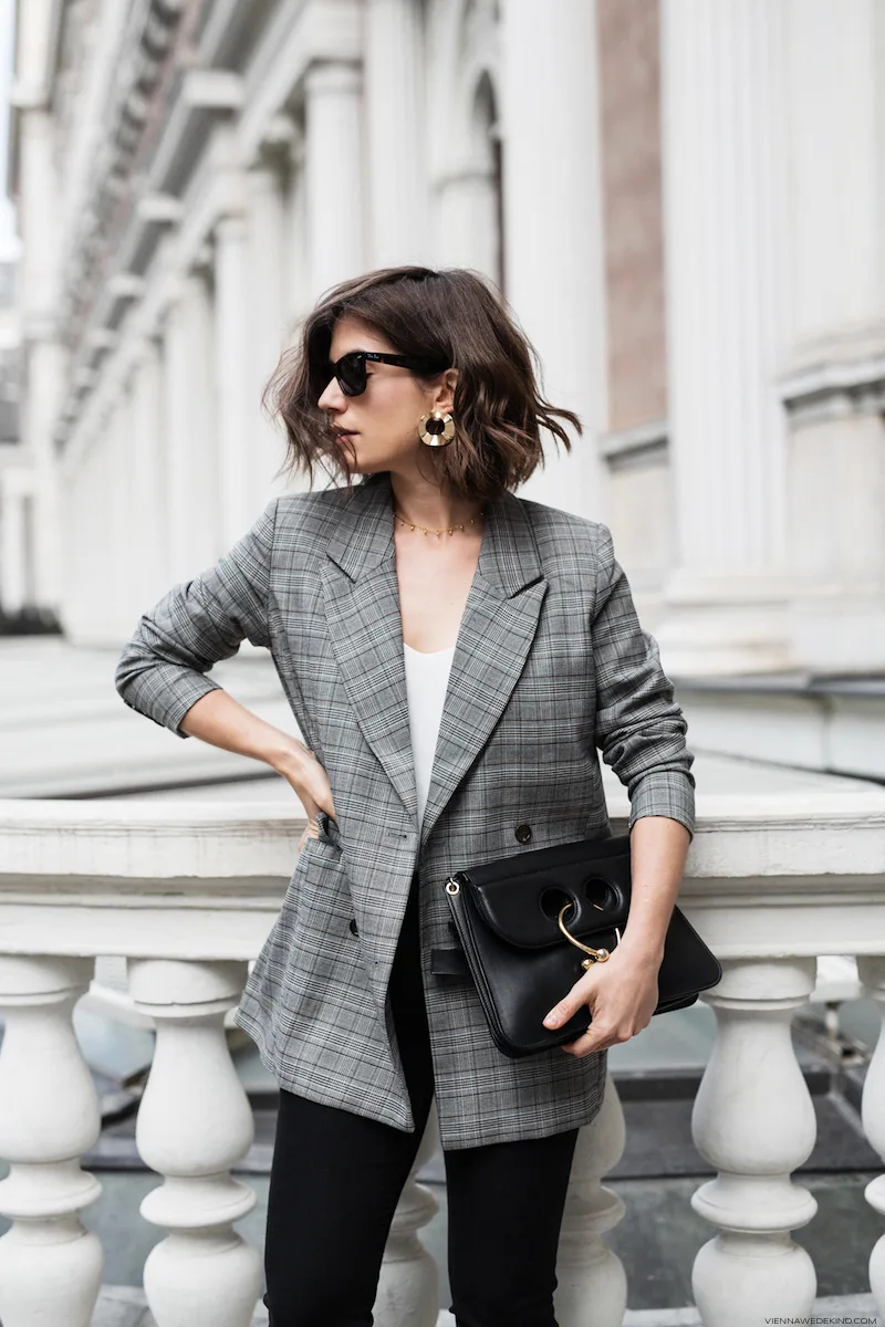 Áo khoác blazer kẻ caro 3 Áo khoác blazer kẻ caro 3