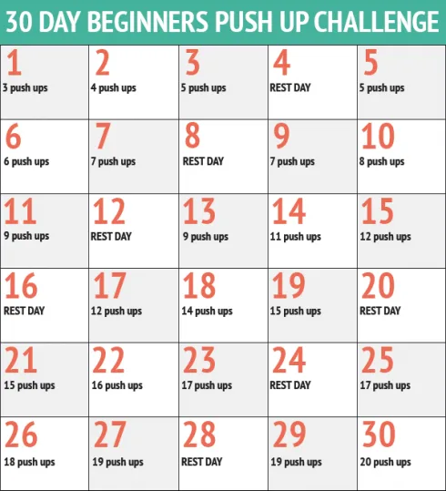 Lịch trình tập Push-up cho người mới bắt đầu