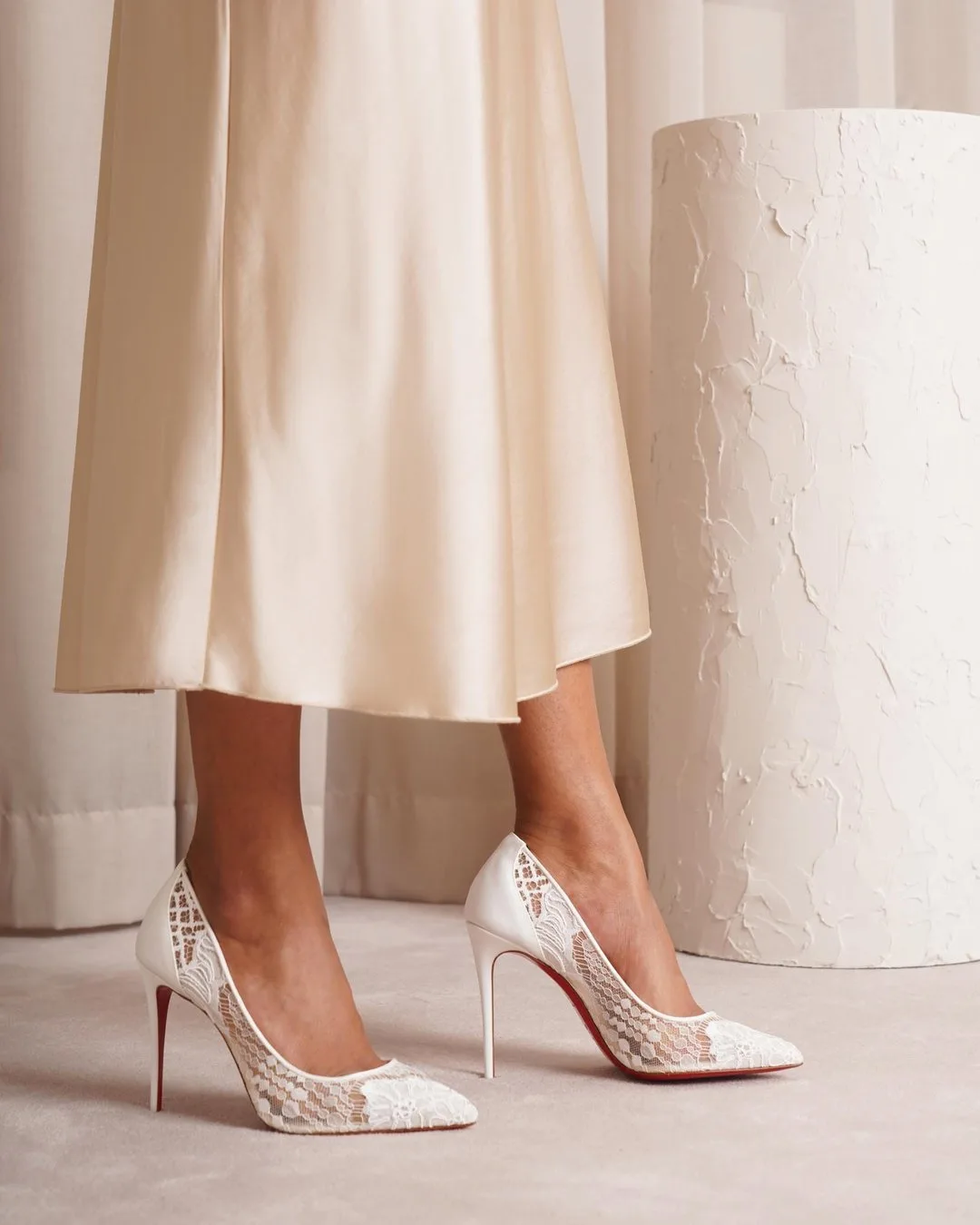 Christian Louboutin Follies Lace 100 high heels Savannahs Christian Louboutin Follies Lace 100 giày cao gót