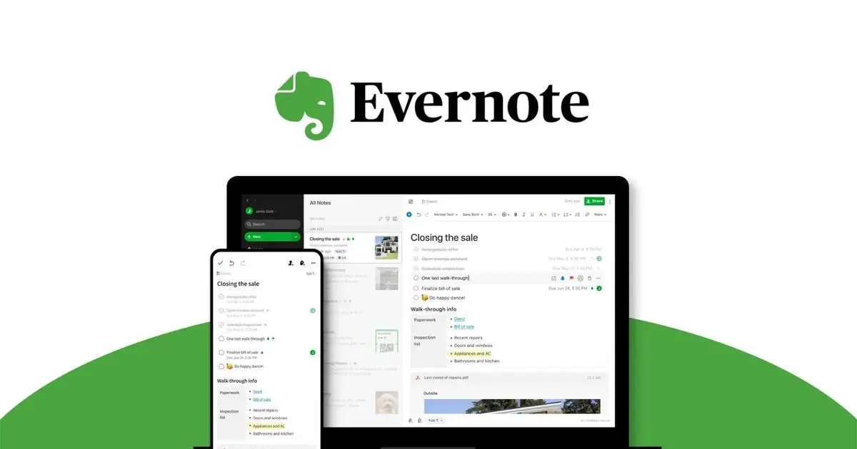 ứng dụng lập kế hoạch evernote