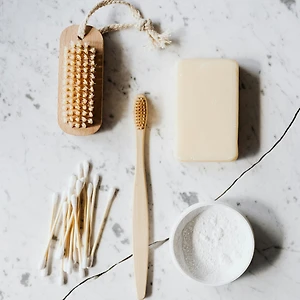 baking soda, bàn chải