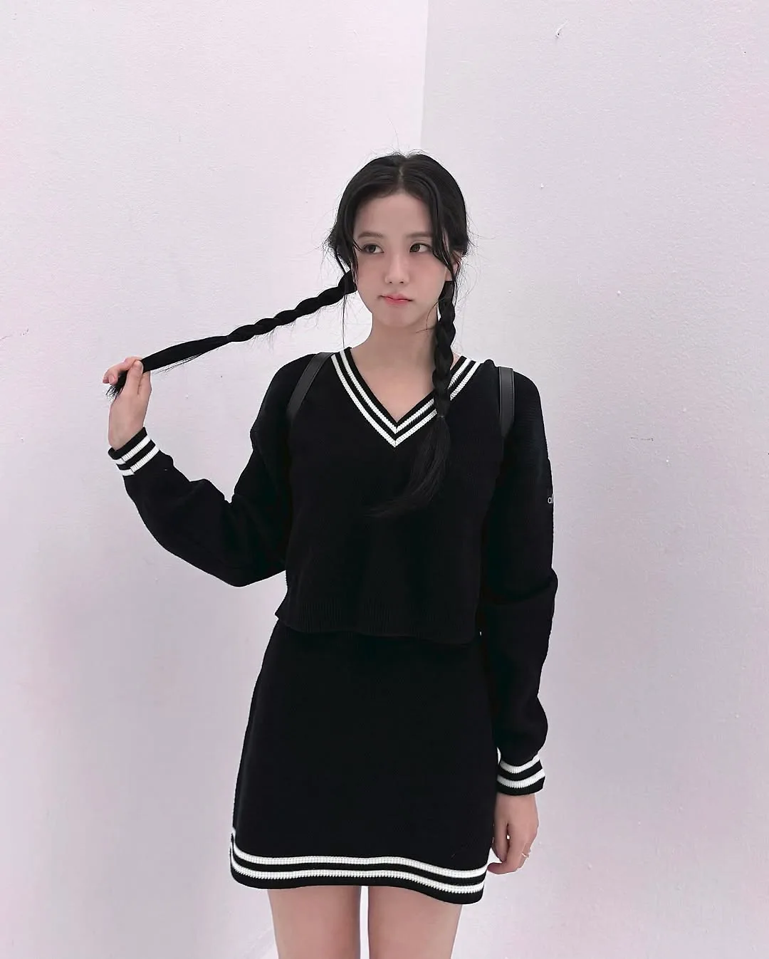 Set váy len màu đen