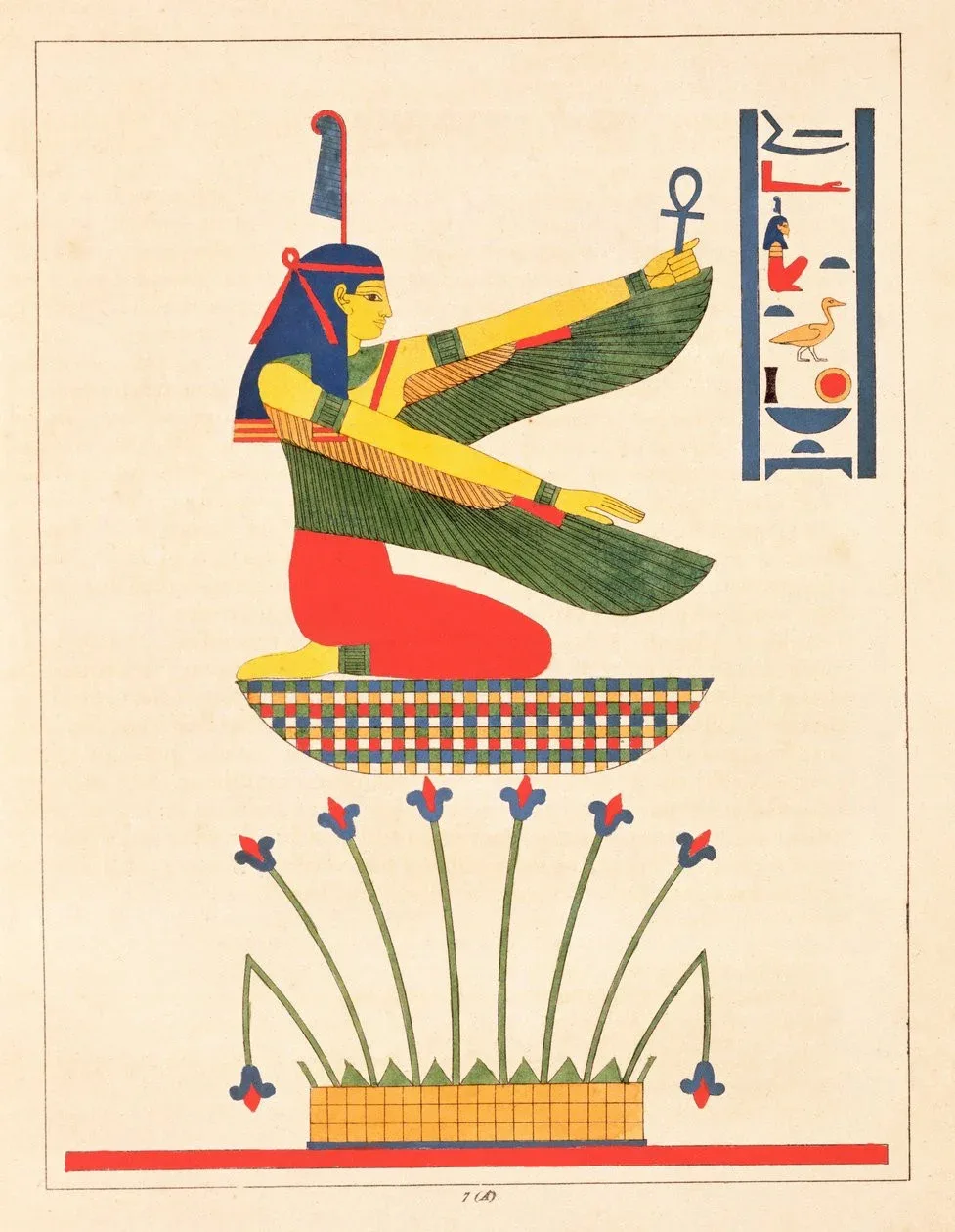 Léon-Jean-Joseph Dubois, Maat trong hệ thần Ai Cập của Jean-François Champollion, năm 1823, minh họa. (Nguồn: essentiels.bnf.fr)