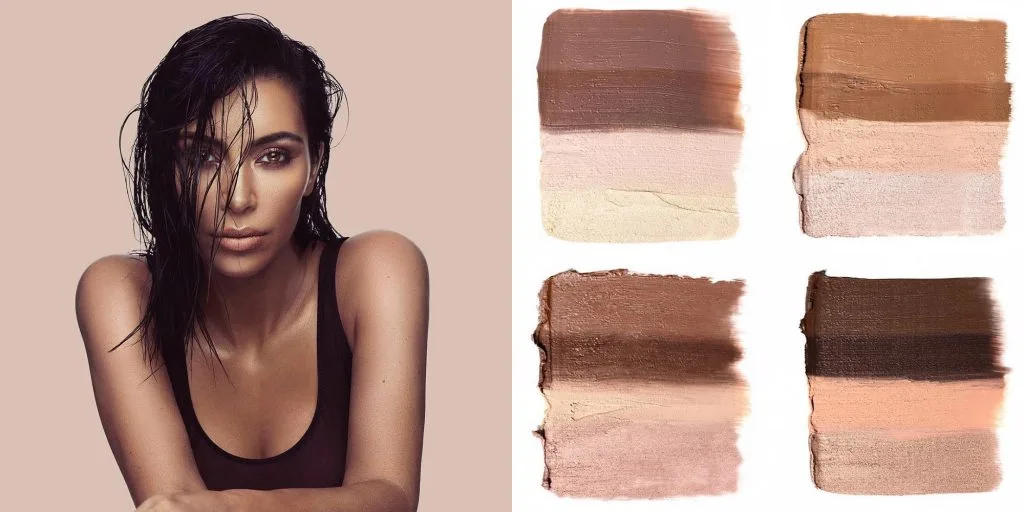 Swatch các màu của kem contour KKW Beauty
