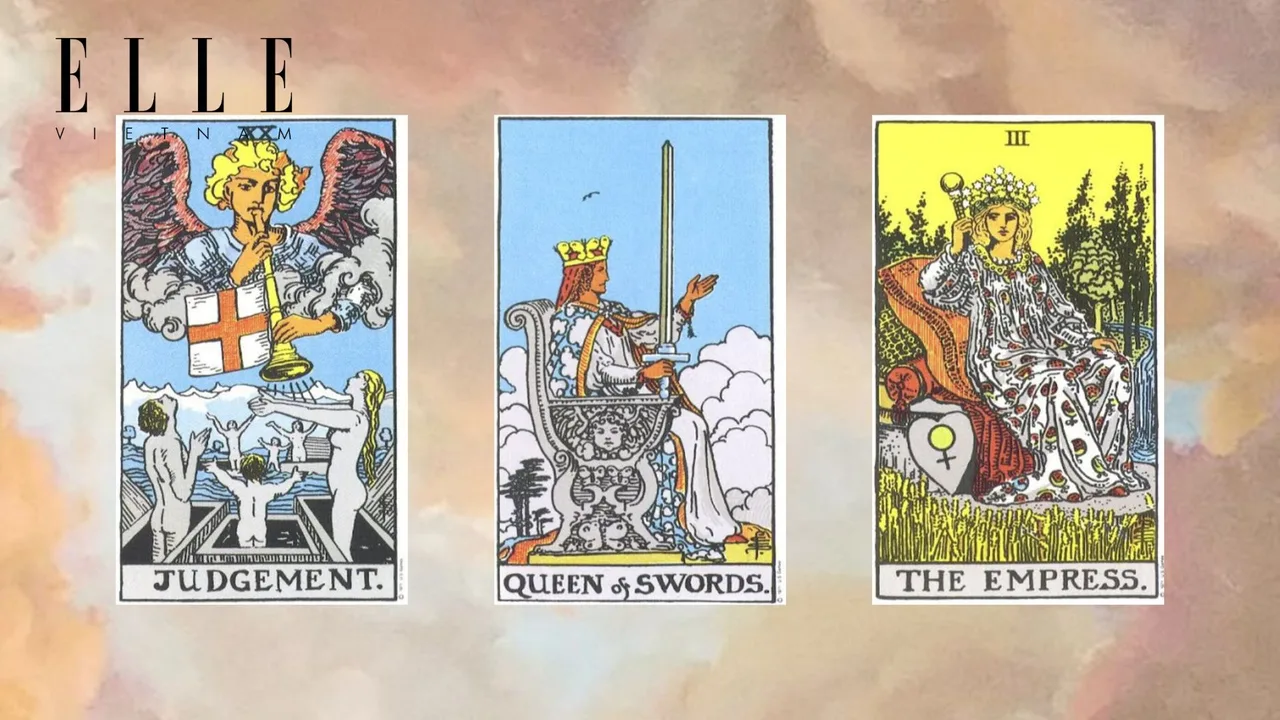 Trải bài tarot tuần mới gồm Judgement - Queen of Swords - The Empress