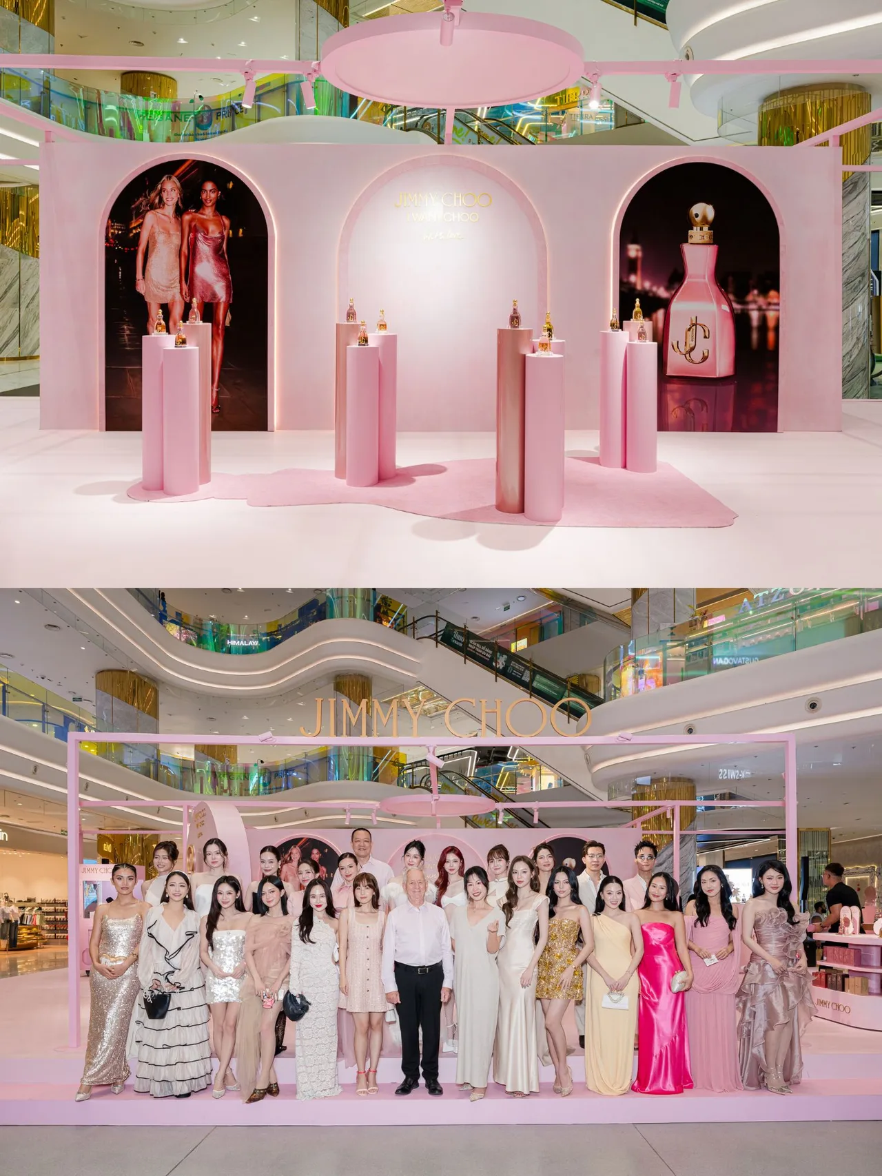 Không gian sự kiện trải nghiệm nước hoa Jimmy Choo tại Thiso Mall TP.HCM.