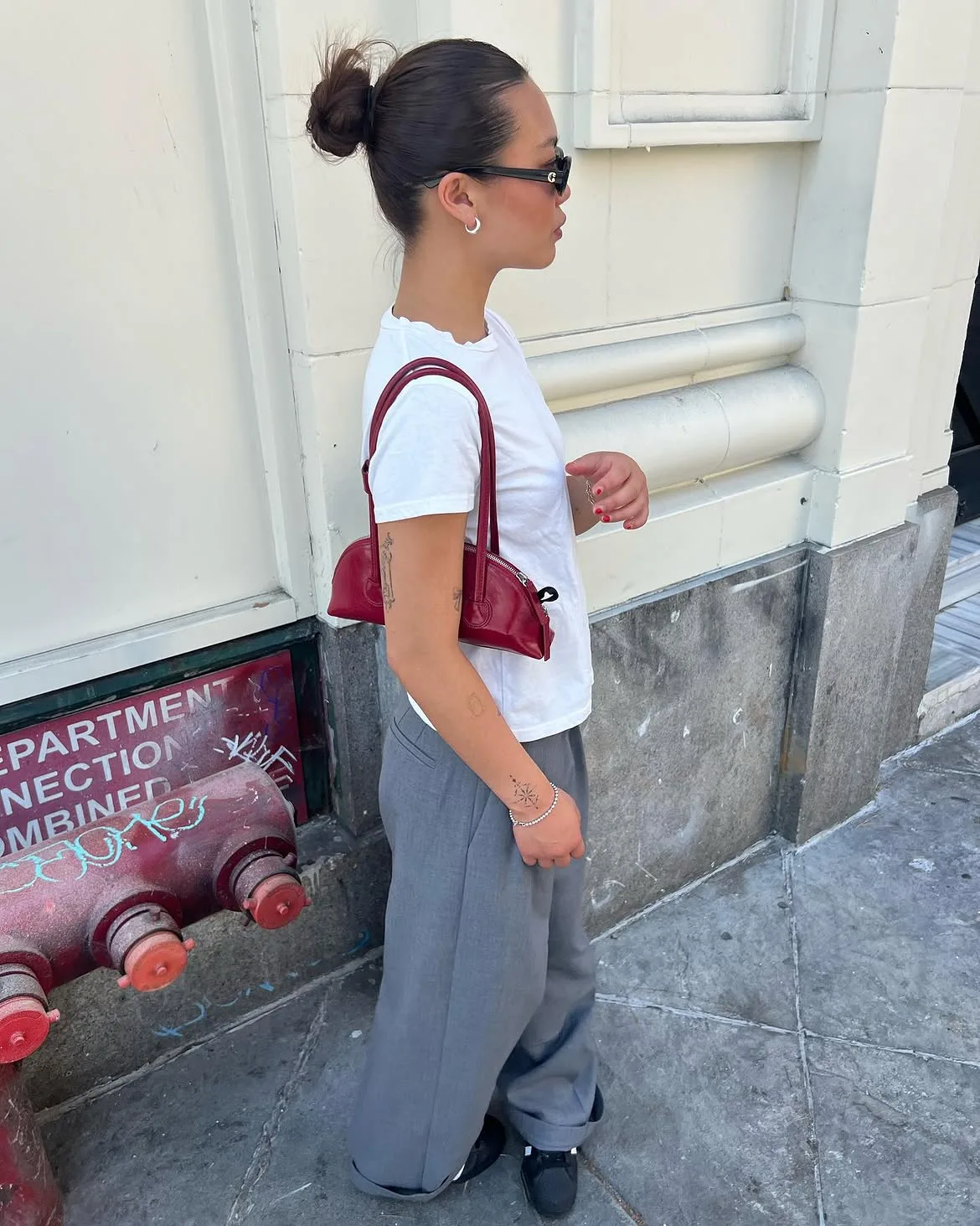 Quần tây slouchy và babytee