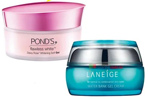 1. Kem dưỡng ẩm làm trắng da dạng gel POND'S 2. Water bank gel cream LANEIGE