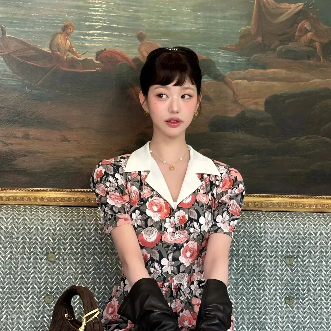 đầm hoa tay bồng miu miu