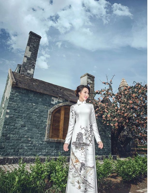 mẫu áo dài cưới đẹp - áo dài truyền thống - elle vn
