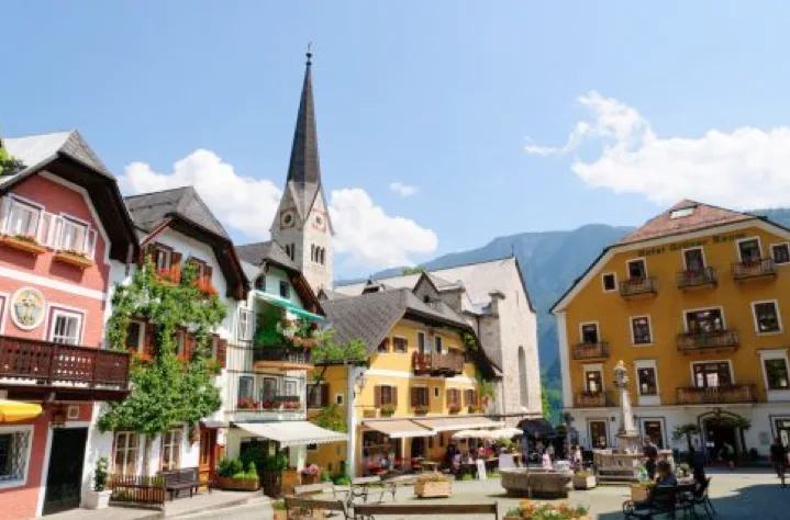 Khu chợ trung tâm ở Hallstatt