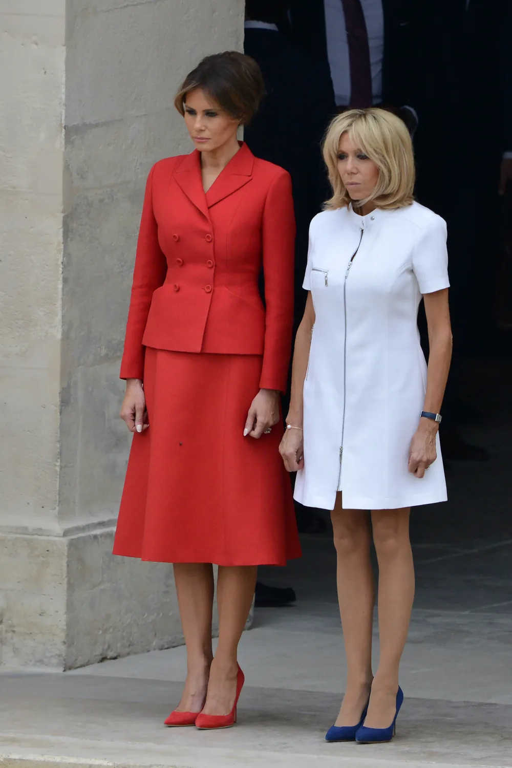 Brigitte Macron đầm chữ A