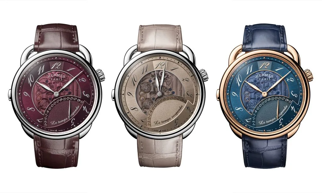 Đồng hồ Hermès Arceau Le Temps Suspendu khoác lên sắc nâu sa mạc trầm ấm và bí ẩn.