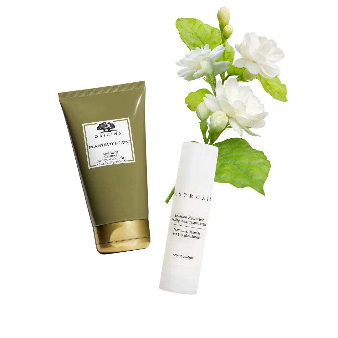 Sữa rửa mặt ORIGINS và Kem dưỡng ẩm CHANTECAILLE.