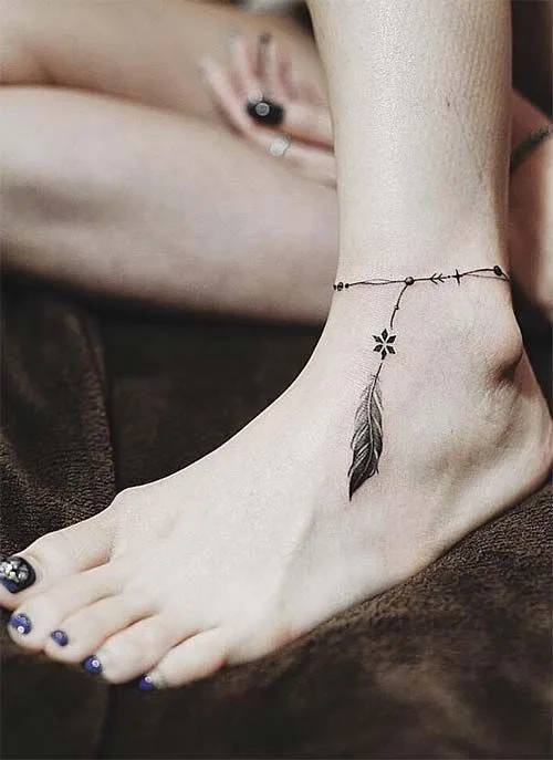 hình xăm cổ chân 5 hình xăm cổ chân 5