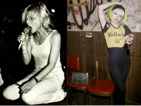 Ca sĩ nhóm punkrock Blondie, Debbie Harry, là một biểu tượng cho phong cách thời trang punk của thập niên này: trẻ trung đáng yêu nhưng đồng thời cũng ngang ngạnh và nổi loạn như một ngôi sao nhạc rock