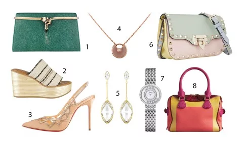 Kết hợp với: 1.Bulgari 2.See by Chloé 3.Christian Louboutin 4.Cartier 5.Swarovski 6.Valentino 7.Chopard 8.Burberry