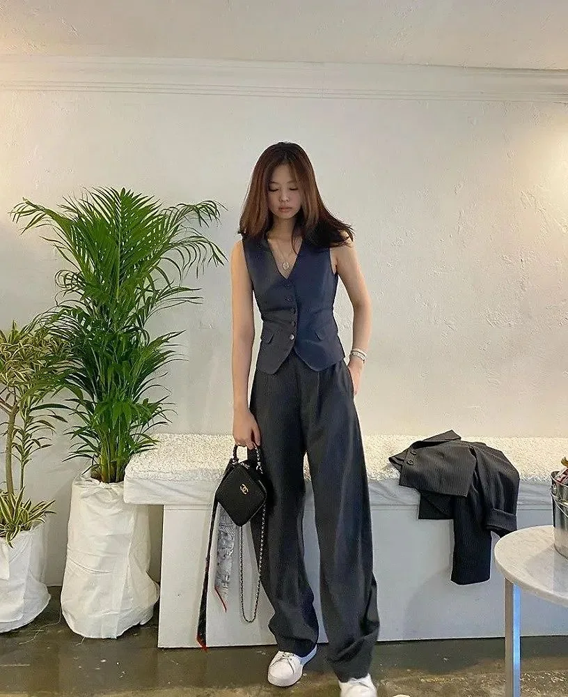 gile với quần ống rộng