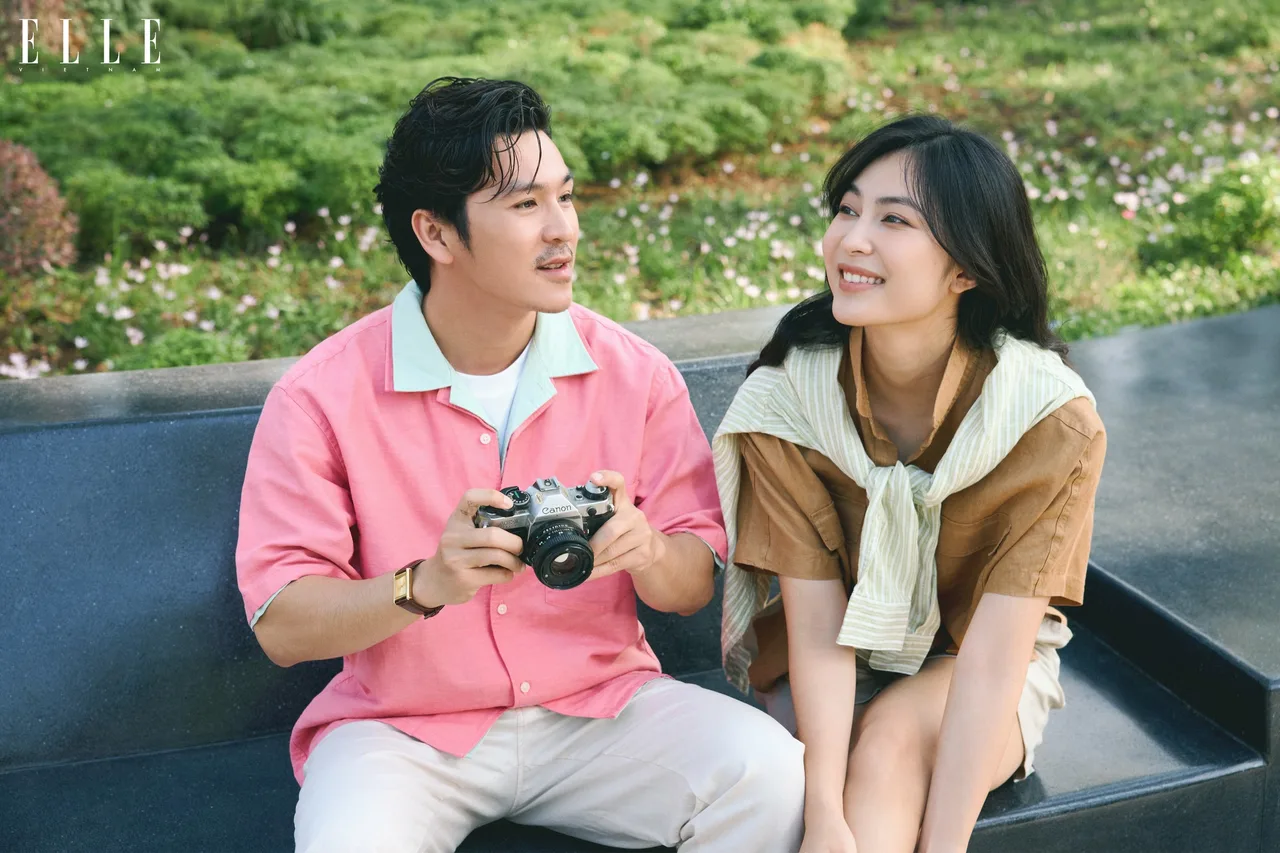 Helly Tống và Thiên Minh trong trang phục linen của UNIQLO