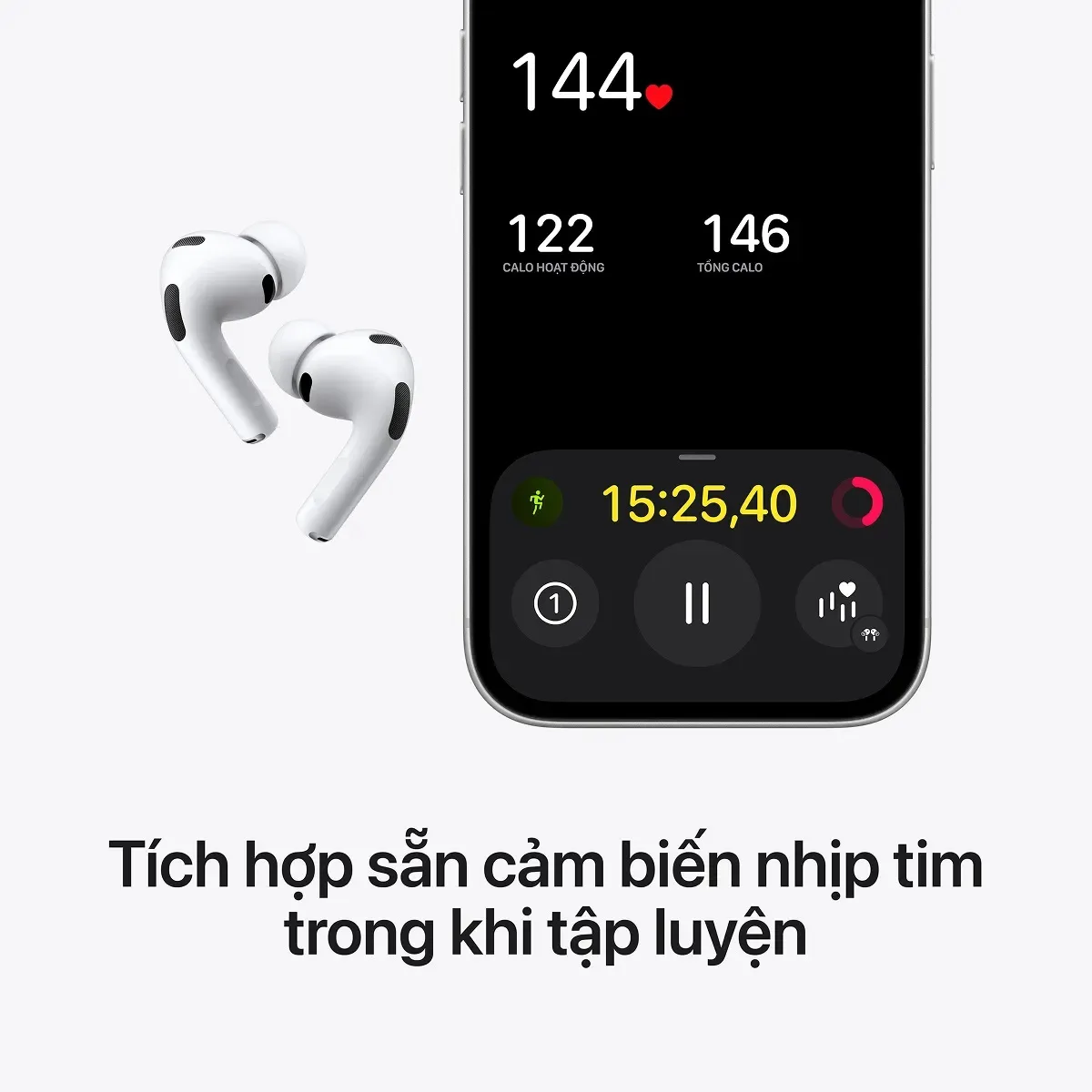 AirPods Pro 3 được trang bị cảm biến nhịp tim PPG (photoplethysmography). (Ảnh: Apple)