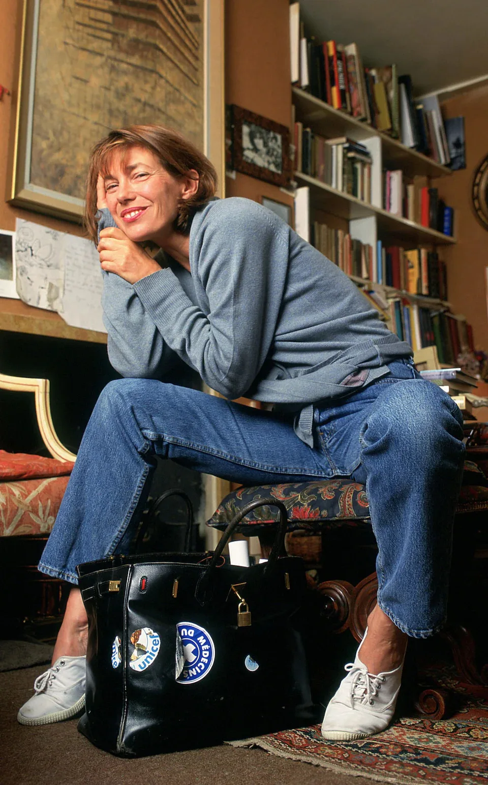 jane birkin cá nhân hoá túi xách với sticker