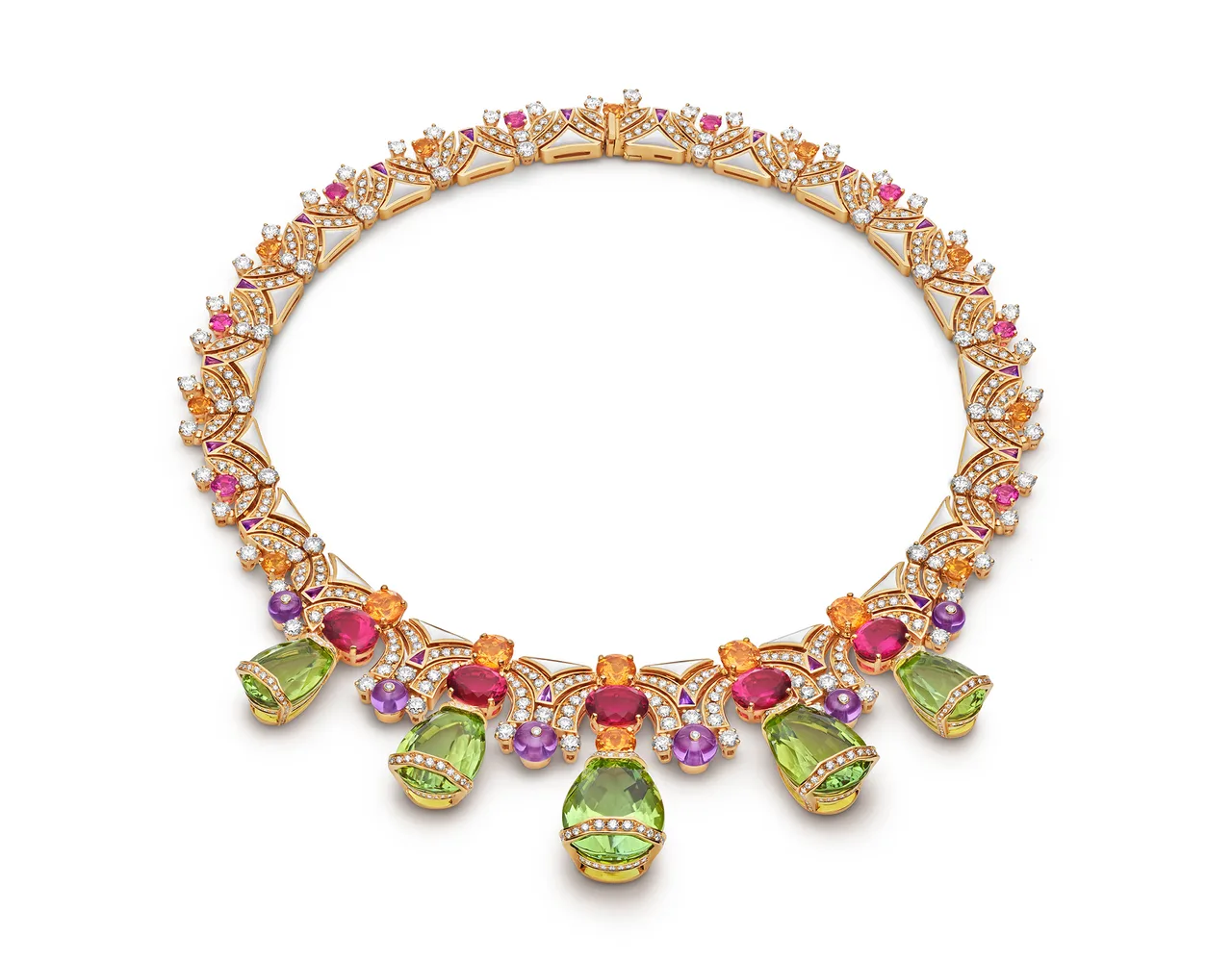 vòng cổ đá cầu vồng Bvlgari