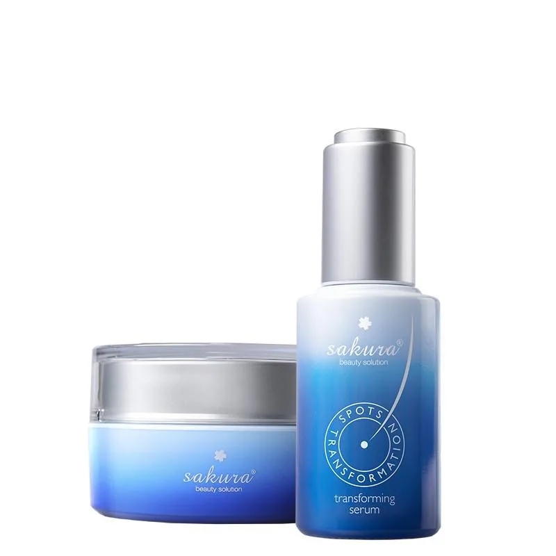 Hình ảnh về bộ đôi sản phẩm trị nám da Sakura Spots Transformation Hình ảnh về bộ đôi sản phẩm trị nám da Sakura Spots Transformation
