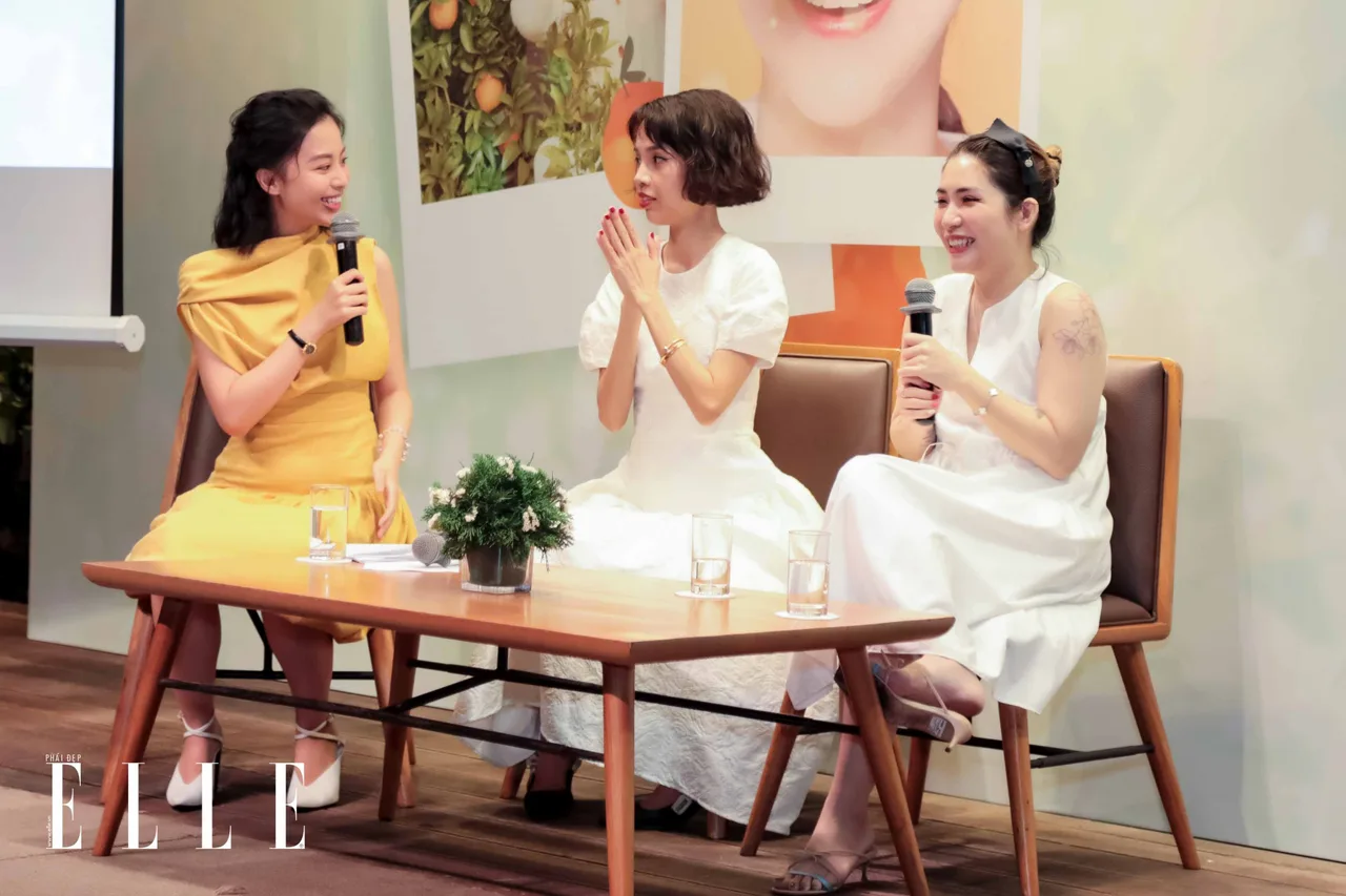 MC Tuyền Tăng, Nicky Khánh Ngọc và Lâm Thúy Nhàn trao đổi tại workshop innisfree