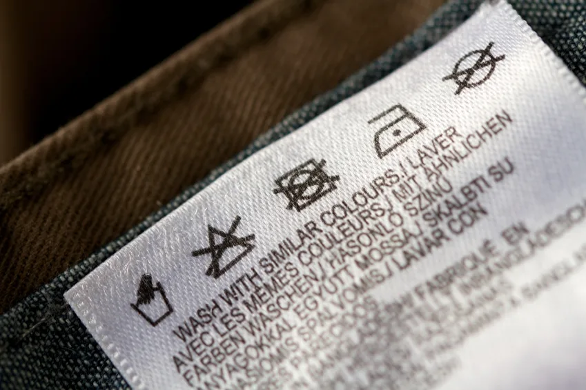 nhãn hướng dẫn bảo quản quần jeans