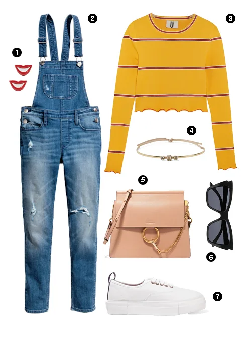 Cách phối đồ với quần yếm jeans 1213