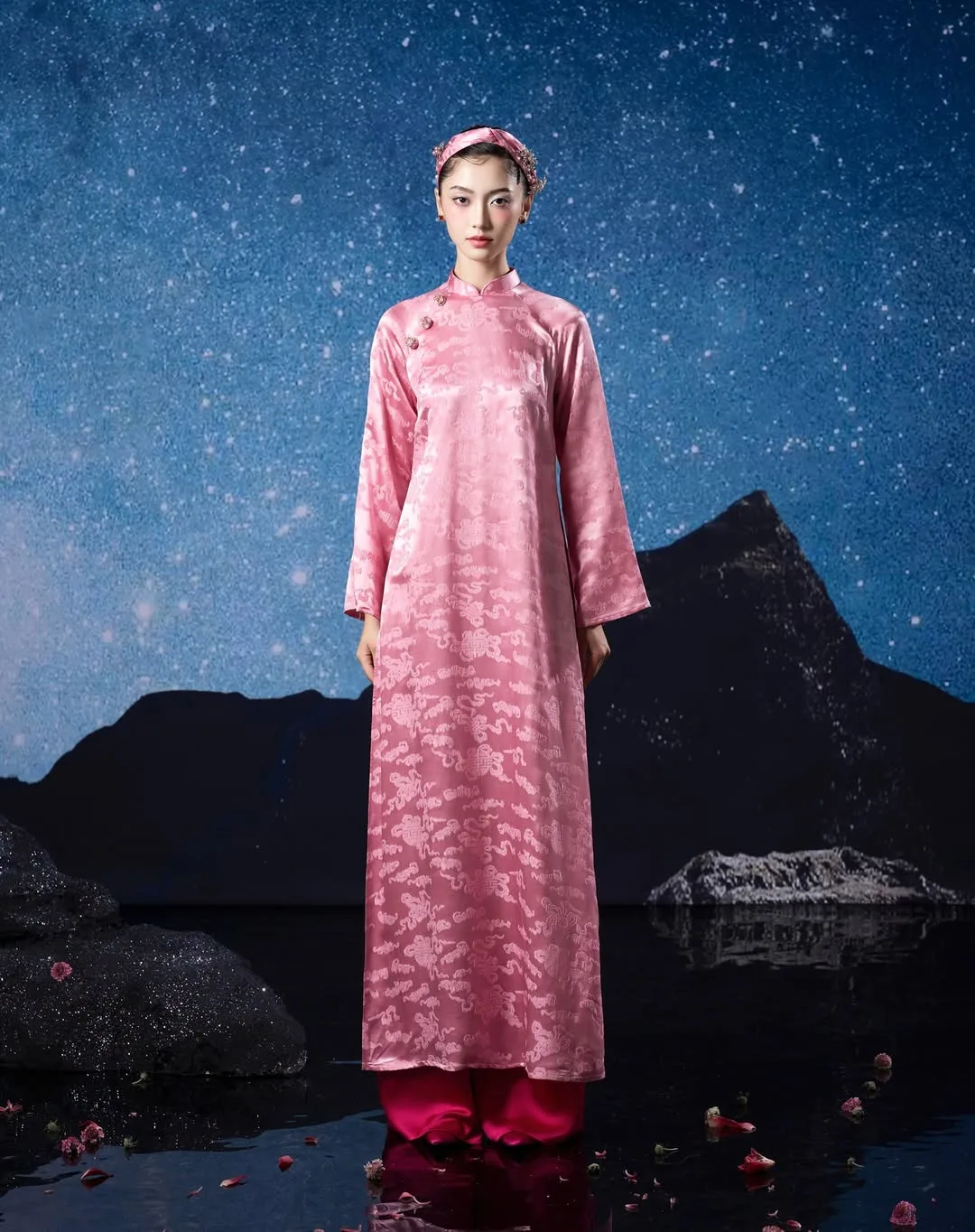 áo dài lụa satin tơ tằm